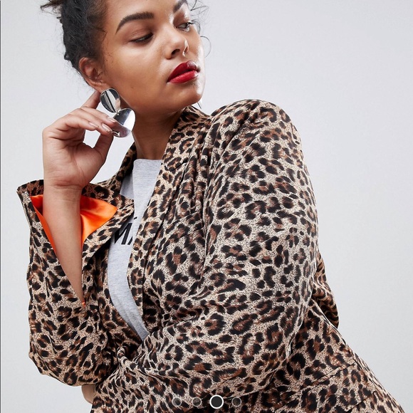 leopard print blazer size 18